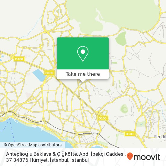 Anteplioğlu Baklava & Çiğköfte, Abdi İpekçi Caddesi, 37 34876 Hürriyet, İstanbul map