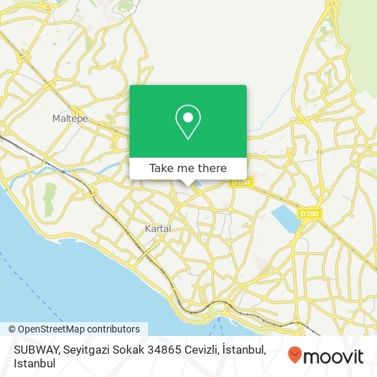 SUBWAY, Seyitgazi Sokak 34865 Cevizli, İstanbul map