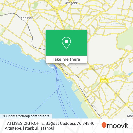 TATLISES CIG KOFTE, Bağdat Caddesi, 76 34840 Altıntepe, İstanbul map