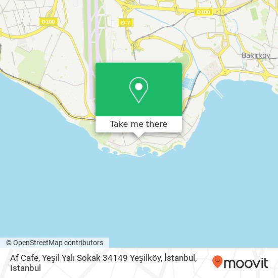 Af Cafe, Yeşil Yalı Sokak 34149 Yeşilköy, İstanbul map