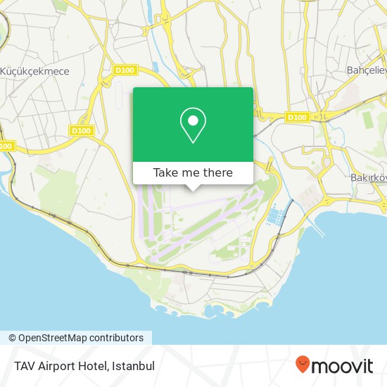 TAV Airport Hotel, Atatürk Havalimanı Yeşilköy, Bakırköy map