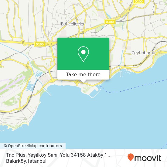 Tnc Plus, Yeşilköy Sahil Yolu 34158 Ataköy 1., Bakırköy map