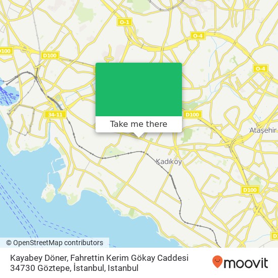Kayabey Döner, Fahrettin Kerim Gökay Caddesi 34730 Göztepe, İstanbul map
