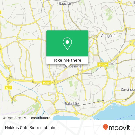 Nakkaş Cafe Bistro, Adnan Kahveci Bulvarı 34180 Bahçelievler Mahallesi, İstanbul map