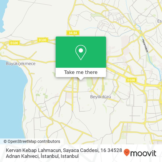 Kervan Kebap Lahmacun, Sayaca Caddesi, 16 34528 Adnan Kahveci, İstanbul map