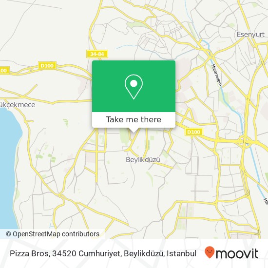 Pizza Bros, 34520 Cumhuriyet, Beylikdüzü map