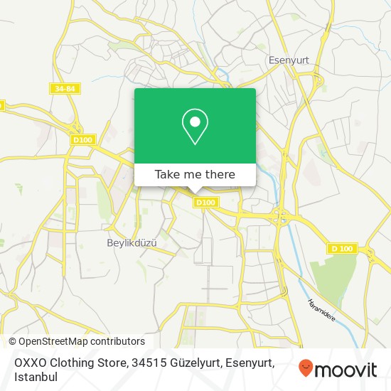 OXXO Clothing Store, 34515 Güzelyurt, Esenyurt map