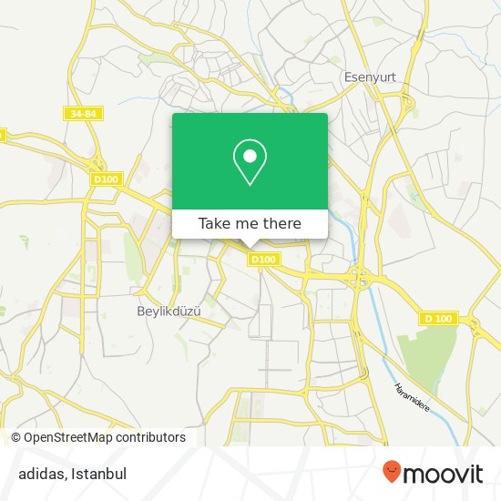 adidas, 34515 Güzelyurt, Esenyurt map