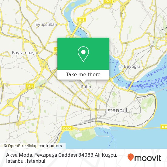 Aksa Moda, Fevzipaşa Caddesi 34083 Ali Kuşçu, İstanbul map