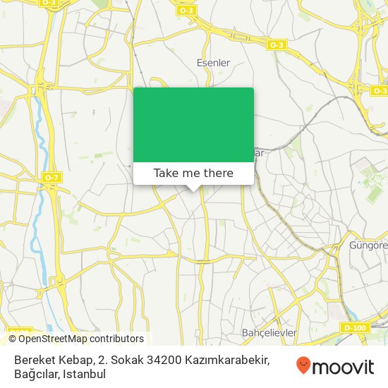 Bereket Kebap, 2. Sokak 34200 Kazımkarabekir, Bağcılar map