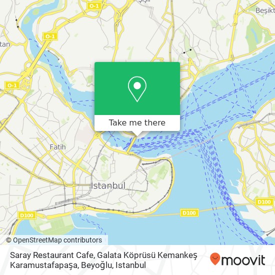 Saray Restaurant Cafe, Galata Köprüsü Kemankeş Karamustafapaşa, Beyoğlu map
