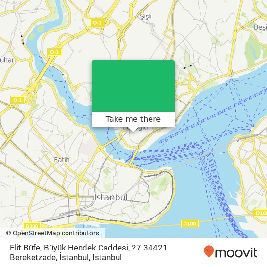 Elit Büfe, Büyük Hendek Caddesi, 27 34421 Bereketzade, İstanbul map