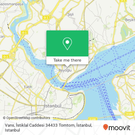Vans, İstiklal Caddesi 34433 Tomtom, İstanbul map