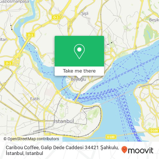 Caribou Coffee, Galip Dede Caddesi 34421 Şahkulu, İstanbul map