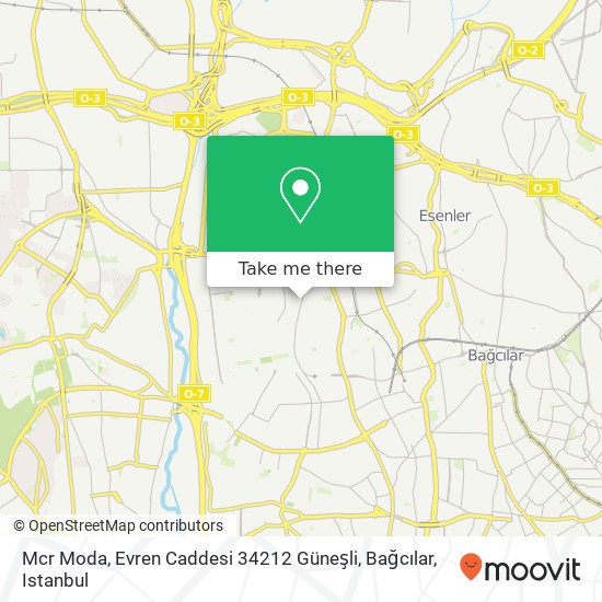 Mcr Moda, Evren Caddesi 34212 Güneşli, Bağcılar map