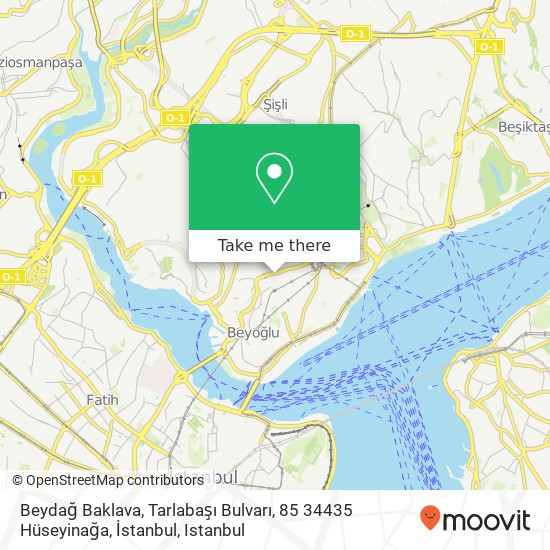 Beydağ Baklava, Tarlabaşı Bulvarı, 85 34435 Hüseyinağa, İstanbul map