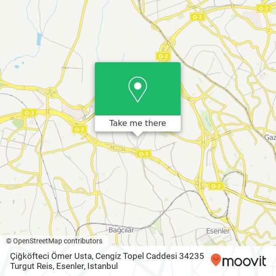 Çiğköfteci Ömer Usta, Cengiz Topel Caddesi 34235 Turgut Reis, Esenler map