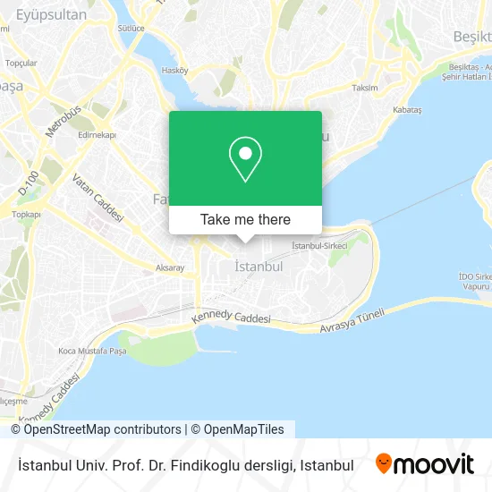 İstanbul Univ. Prof. Dr. Findikoglu dersligi map