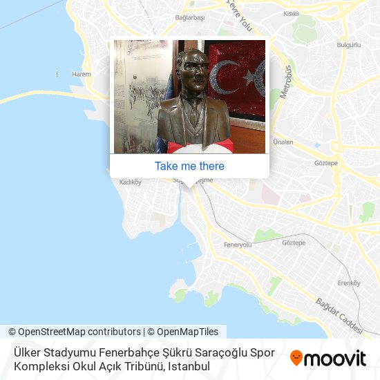 Ülker Stadyumu Fenerbahçe Şükrü Saraçoğlu Spor Kompleksi Okul Açık Tribünü map