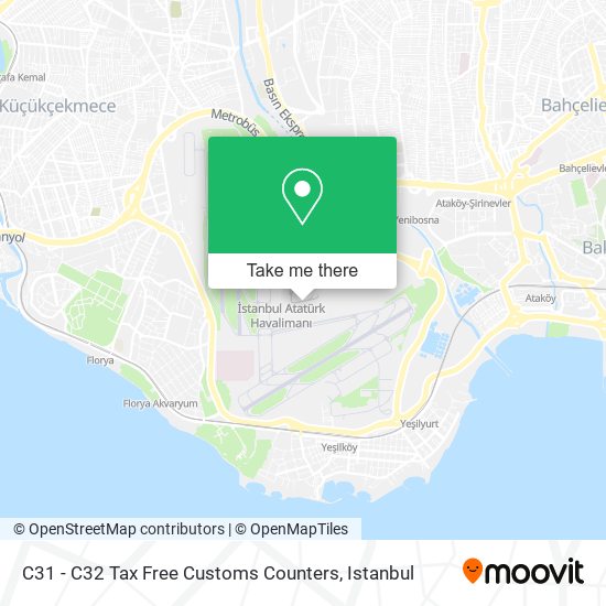 C31 - C32 Tax Free Customs Counters map