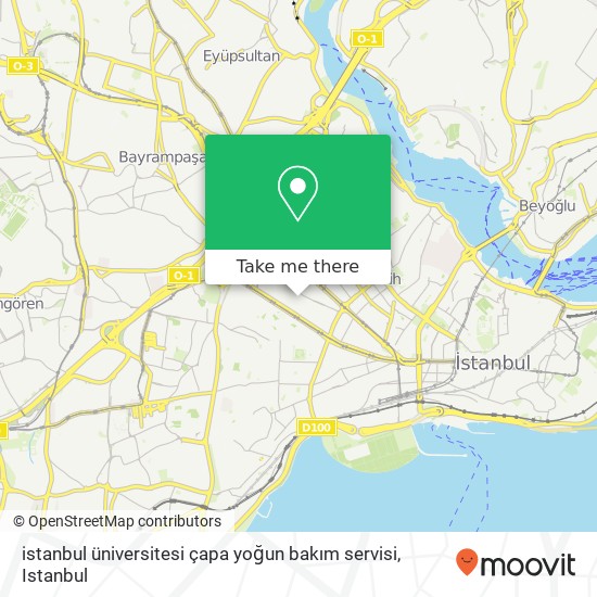 istanbul üniversitesi çapa yoğun bakım servisi map