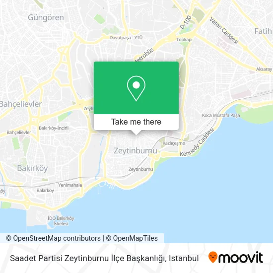 Saadet Partisi Zeytinburnu İlçe Başkanlığı map