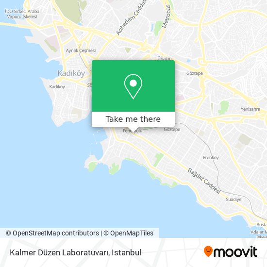 how to get to kalmer duzen laboratuvari in fenerbahce kadikoy by bus train metro cable car or ferry
