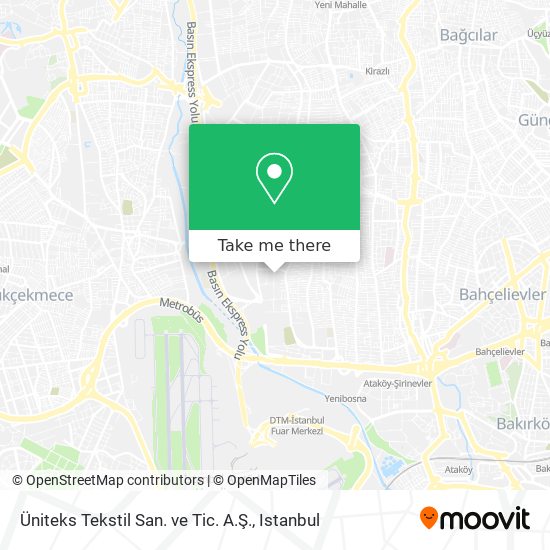 Üniteks Tekstil San. ve Tic. A.Ş. map