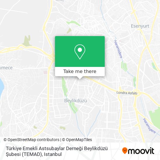 Türkiye Emekli Astsubaylar Derneği Beylikdüzü Şubesi (TEMAD) map