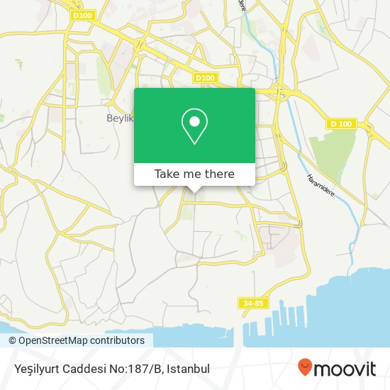 Yeşilyurt Caddesi No:187/B map