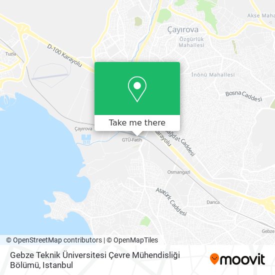 Gebze Teknik Üniversitesi Çevre Mühendisliği Bölümü map