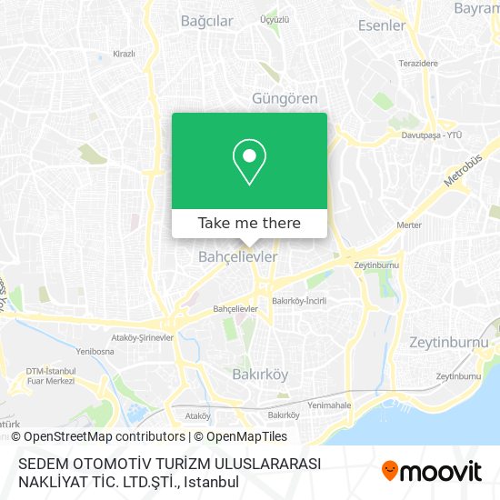 SEDEM OTOMOTİV  TURİZM ULUSLARARASI NAKLİYAT TİC. LTD.ŞTİ. map