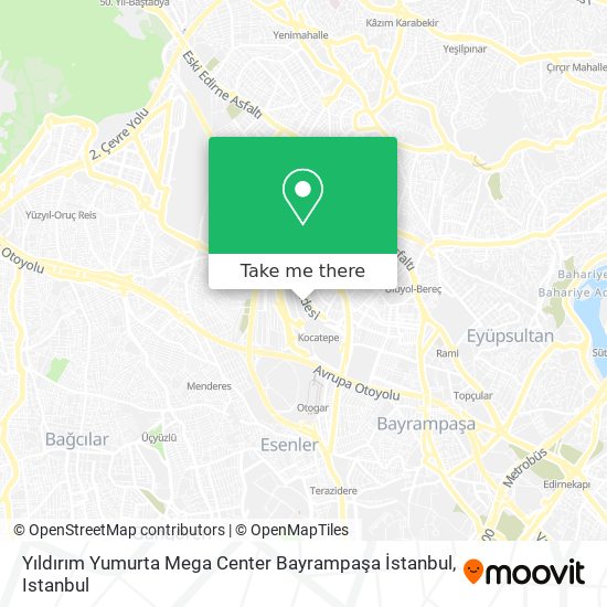 Yıldırım Yumurta Mega Center Bayrampaşa İstanbul map