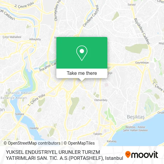 YUKSEL ENDUSTRIYEL URUNLER TURIZM YATIRIMLARI SAN. TIC. A.S.(PORTASHELF) map