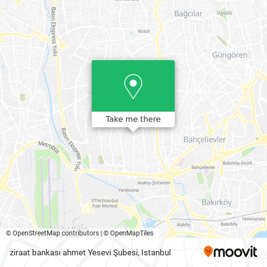 ziraat bankası ahmet Yesevi Şubesi map