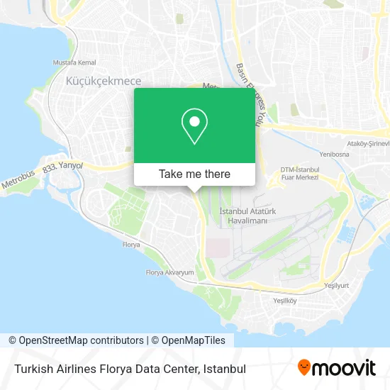Turkish Airlines Florya Data Center map