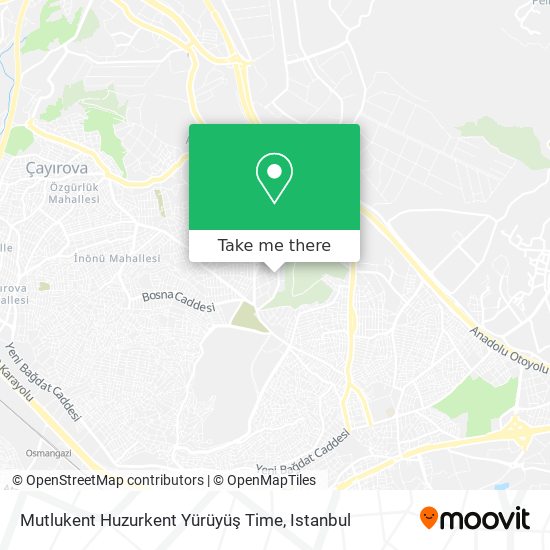 Mutlukent Huzurkent Yürüyüş Time map