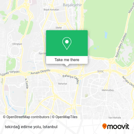 tekirdağ edirne yolu map