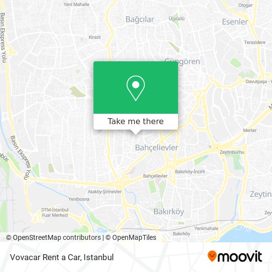 Vovacar Rent a Car map