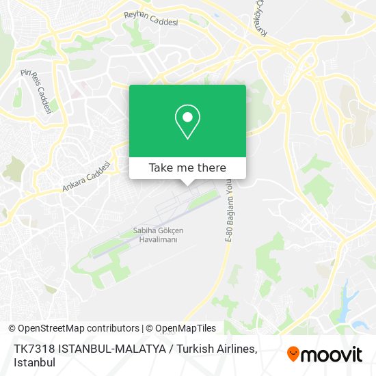 TK7318 ISTANBUL-MALATYA / Turkish Airlines map
