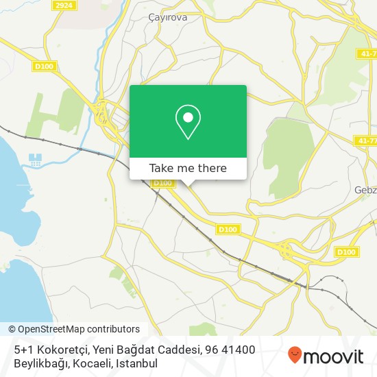 5+1 Kokoretçi, Yeni Bağdat Caddesi, 96 41400 Beylikbağı, Kocaeli map