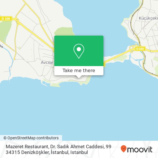 Mazeret Restaurant, Dr. Sadık Ahmet Caddesi, 99 34315 Denizköşkler, İstanbul map