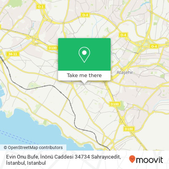 Evin Onu Bufe, İnönü Caddesi 34734 Sahrayıcedit, İstanbul map