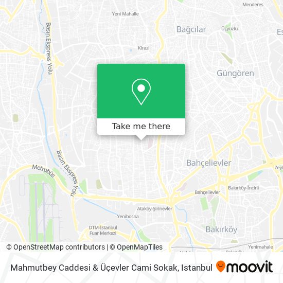 Mahmutbey Caddesi & Üçevler Cami Sokak map