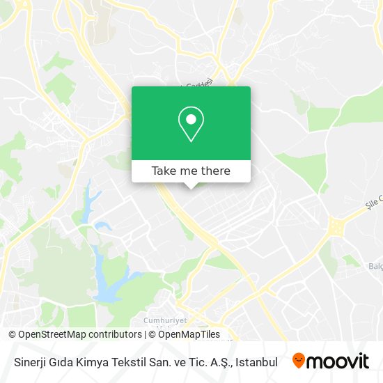 Sinerji Gıda Kimya Tekstil San. ve Tic. A.Ş. map