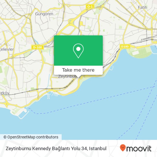 Zeytinburnu Kennedy Bağlantı Yolu 34 map