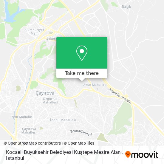 Kocaeli Büyüksehir Belediyesi Kuştepe Mesire Alanı map
