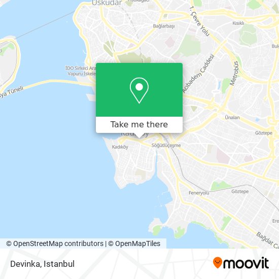 how to get to devinka in osmanaga kadikoy by bus train cable car metro or ferry