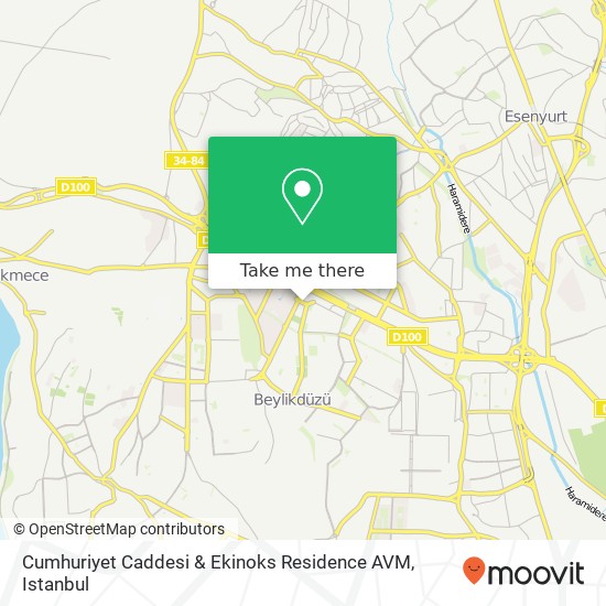 Cumhuriyet Caddesi & Ekinoks Residence AVM map