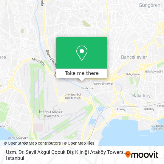 Uzm. Dr. Sevil Akgül Çocuk Diş Kliniği Ataköy Towers map